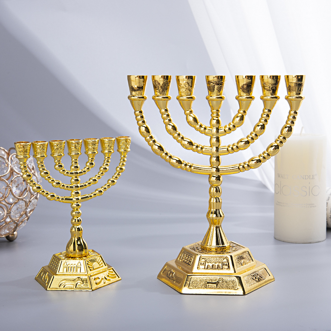 Candle Holder Decor - Menorá de 7 Braços para Decoração