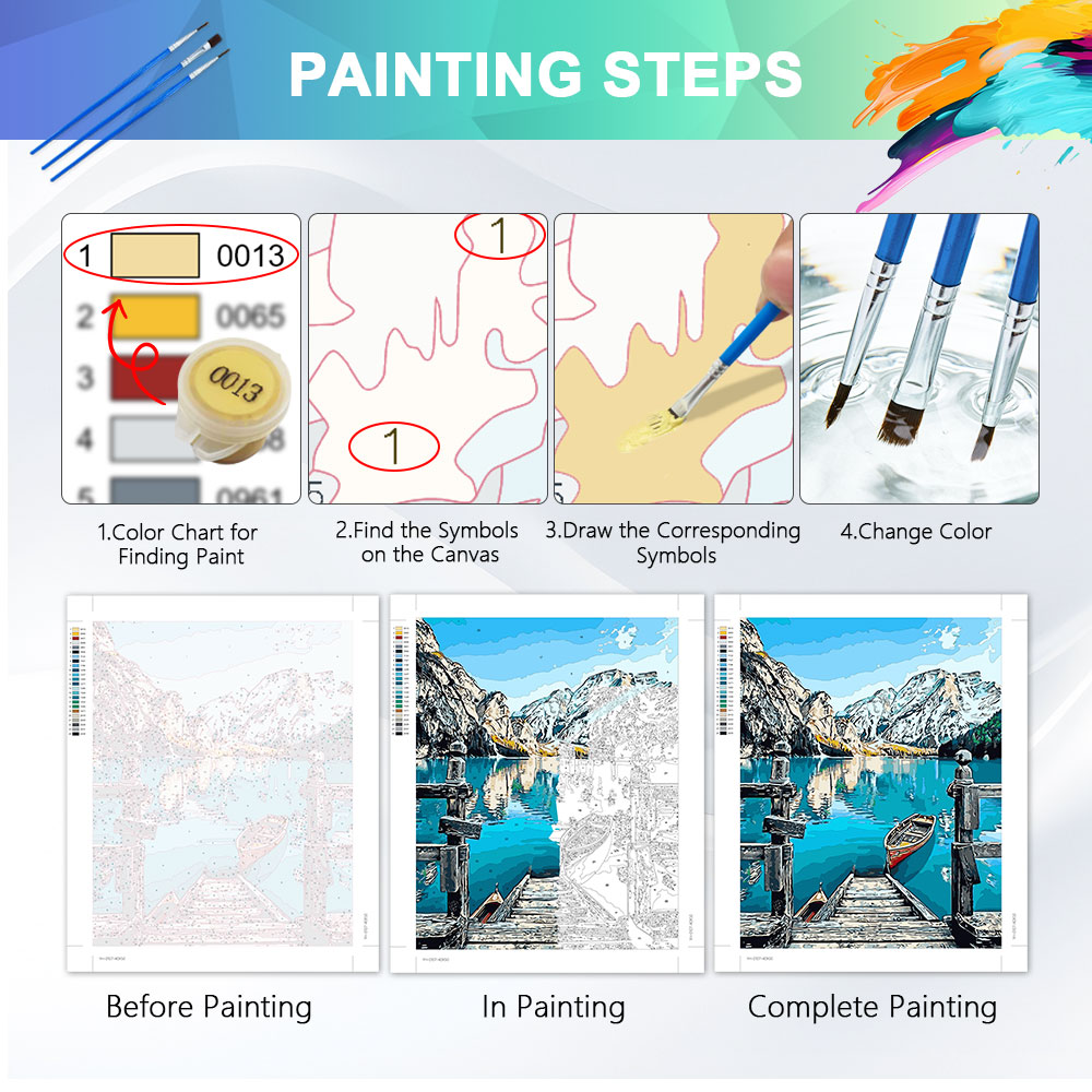 Pinturas por Números HUACAN: R - Abstract Canvas Set avaliação e preço