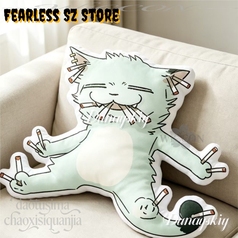 Boneco de Pelúcia Gato Fumante - Throw Pillow avaliação e preço